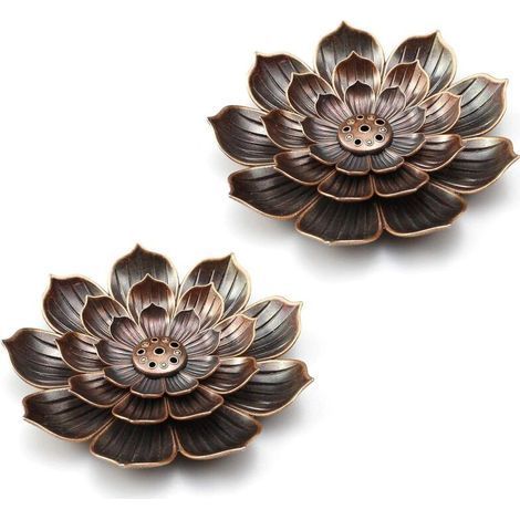 2pcs Lotus Incense Holder Incense Holder with Ash Catcher Incense Accessories for Home and Office Decoration - (1/5)