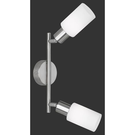 Deckenleuchte Nickel 2 Spot Verstellbarer Lampenschirm aus Glas Mars Trio Lighting (1/2)