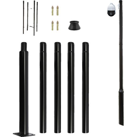 Poteau de lampadaire, hauteur 5m, capacité de charge 100kg, noir (1/5)