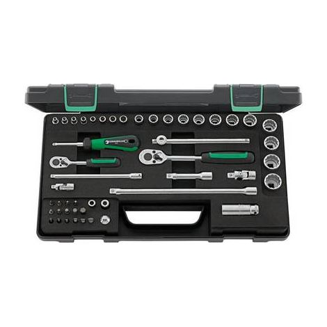 ACIER VOLONTÉ DE DOUILLES 48 PIÈCES DANS COFFRET ROBUSTE, PLASTIQUE ABS EMPILABLES, 1 PIÈCE, 96012047 (1/3)