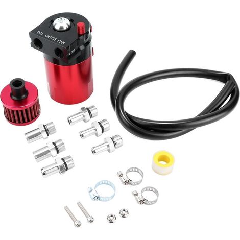 Car Modification Accessories 300ml Universal Disrupted Oil Recovery Breather Can Reservoir Red Tank for Oil Tank Hu Tank. (1/5)