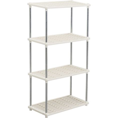 Youyijia 4 Tier Plastic Shelving Units 80.5x41x22cm Storage Shelf Modern Standing Storage Rack for Kitchen Living Room Bathroom (1/5)