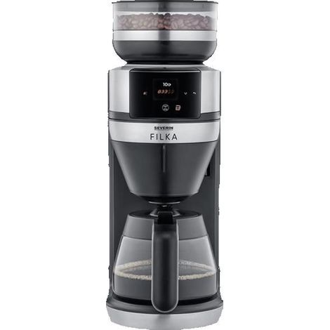 Automatische Filterkaffeemaschine mit Mahlwerk FILKA 2.0 - SEVERIN - KA4852 - 1520W, 5in1, 10 Tassen, Touchscreen, gebürsteter Edelstahl (1/4)
