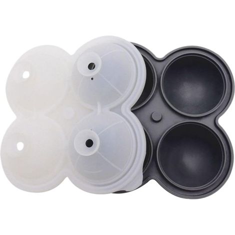 à glace rond en silicone antiadhésif 4 cavités, bac glaçons, (1/5)