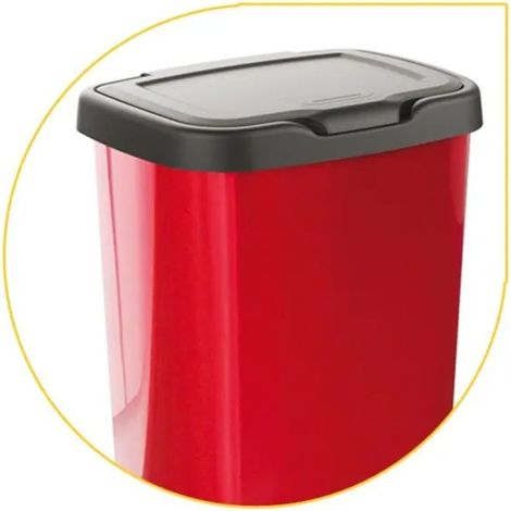 Pattumiera Jive rossa L20 cm 33,2 × 25,2 × 45,8
