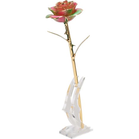 Rose dorée naturelle décorative, symbole riche de significations élégantes pour table maison bureau (1/5)