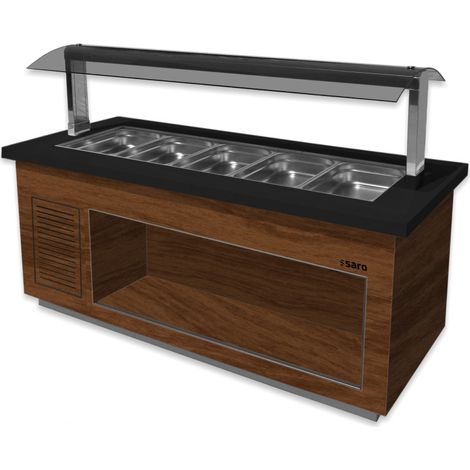 Bar à Salades - 6x GN 1/1 - 0/+10°C - R290 - 2300x880x1350 mm - SB-K 230 Noyer - Saro