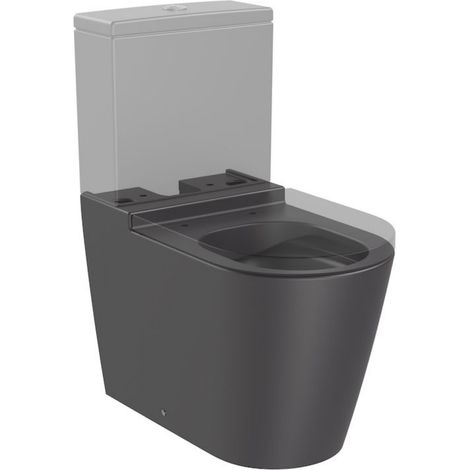 Roca Inspira Inodoro de pie, desagüe universal con taza Rimless, ónix (A342526640) (1/3)