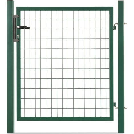 Portillon grillagé en acier galvanisé maille 100 x 50 L 1m20 x 2m00 Vert (1/5)