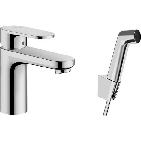 Hansgrohe – Waschtischarmatur Einhebelmischer mit Handbrause Bidette – Chrom – ComfortZone 100 – Auslaufhöhe 108mm – QuickClean – EcoSmart 5l/Min (1/3)