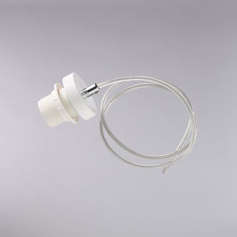 Montatura in ferro laccato bianco con cavo elettrico regolabile senza rosone H.13 - MAX 113 - Ø7