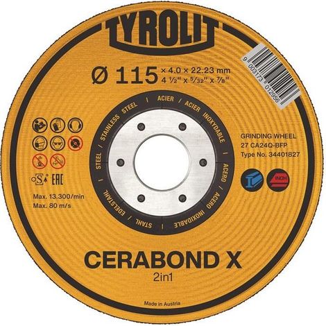 Meule à ébarber CERABOND X D178xS7 mm contre-coudé INOX/acier perçage 22,23 mm T (Par 5) (1/4)