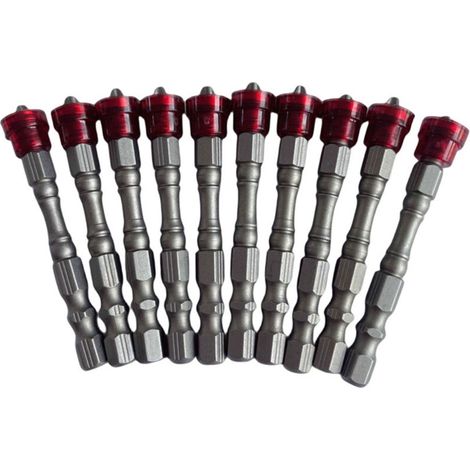 10 Pièces Embout de Tournevis Cruciforme PH2 Foret Magnétique de 65 mm Mèche Pour Cloison Sèche à Queue Hexagonale
