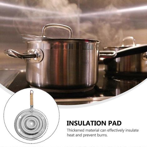 Lot de 2 dessous de plat isolants avec manche en bois pour la cuisson et la table. (1/2)