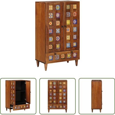 vidaXL Meuble moderne - Haut Armoire Noyer 60 x 33,5 x 100 cm Bois de mangue massif (1/5)