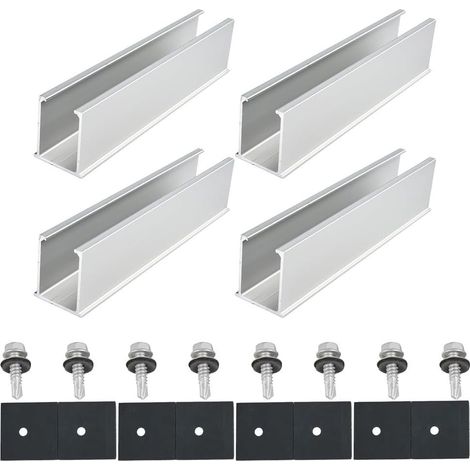 Système de rail de montage trapézoïdal de 20 cm pour panneaux (1/5)