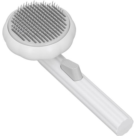 Brosse citrouille pour chat, autonettoyante et coupe-mousse, idéale pour la maison et l'intérieur (blanche). (1/5)