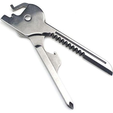 Pince à ressort multifonctionnelle portable en acier inoxydable pliable 6-en-1 pour activités extérieures et maison (1/5)