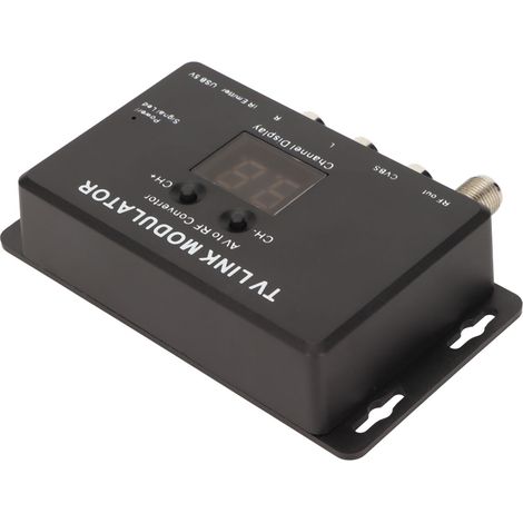 Modulateur TV Link compatible PAL et NTSC, convertisseur AV vers RF compact et stable avec retour infrarouge pour décodeur DVD/enregistreur numérique. (1/4)