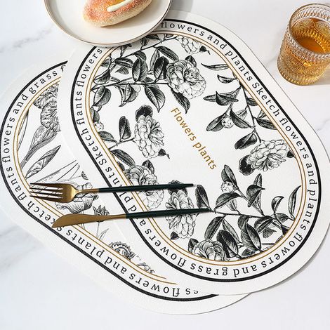 Placemat - 45 x 30 cm - Faux Cuir - Non Glissant - Pour Cuisine Café Bureau - 1 Pièce