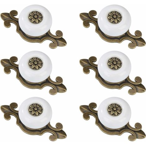 EASYCOMFORT Boutons de meuble Boutons de tiroir en céramique Bouton de meuble vintage avec vis en alliage pouRôtiroir de meuble 6 pièces Cuivre Blanc-Fei Yu (1/5)