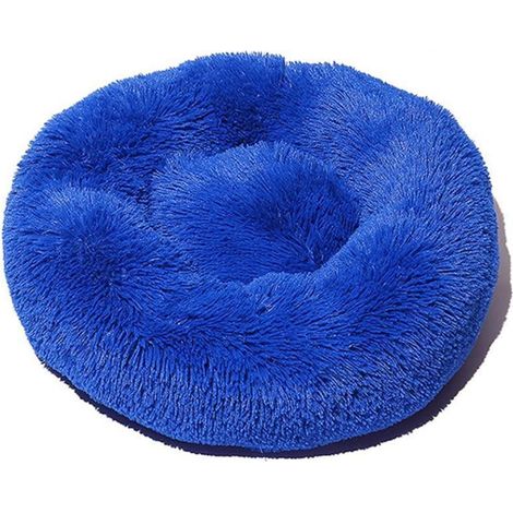Hundebett Katzenbett Donut Plüsch rund 100cm mäßig blau