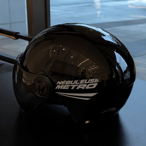 Casque demi-coque moto et scooter électrique double visière noir avec écran court teinté réf 7629 800 g – Livraison gratuite