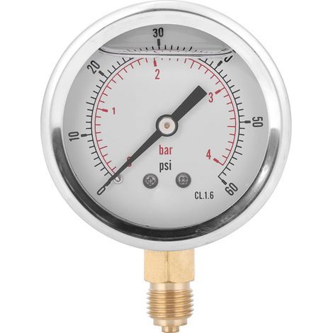 Manomètre à huile radial TS PGG604-4bar 1/4BSP Y60 pour machines industrielles (1/5)