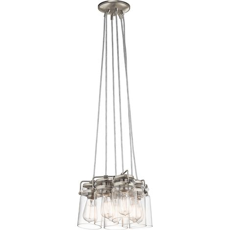 Elstead Brinley - 6 Light Cluster Anhänger aus gebürstetem Nickel, E27 (1/5)