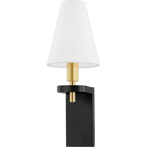 Dooley Applique murale à 1 lumière en laiton vieilli, lin, 2700K