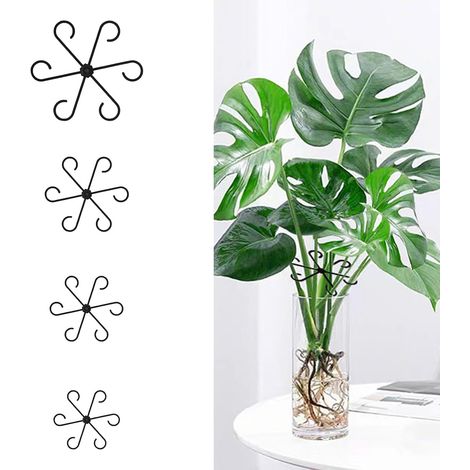 24 Pcs Support de Tige Plantes Vivaces, Anneau de Soutien Plantes, Clips Support de Plante en Plastique Plante de Intérieur Jardin Monstera Fleurs Roses Légume(Noir) (1/5)