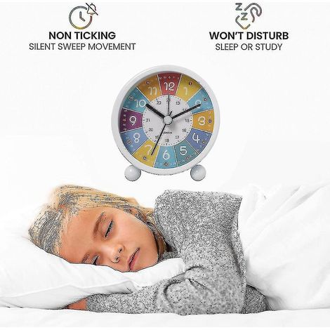 Horloge d'apprentissage pour enfants - Pendule éducative pour apprendre l'heure - Horloge murale chambre enfant - Décor mural pièce kids - Cadran analogique pour enseigner le temps