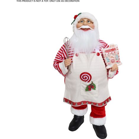 Figurine de Père Noël Chef de 18 Pouces - Décoration de Noël en Tissu Élégante, Parfaite pour la Maison & l'Exposition de Fêtes, Décorations de Père N (1/5)
