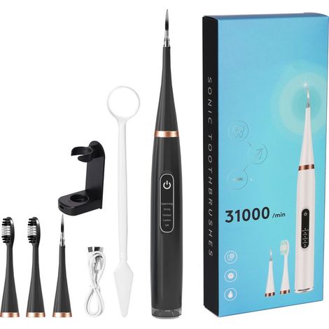 Brosse à dents électrique avec détartreur noir-AquaForge (1/5)