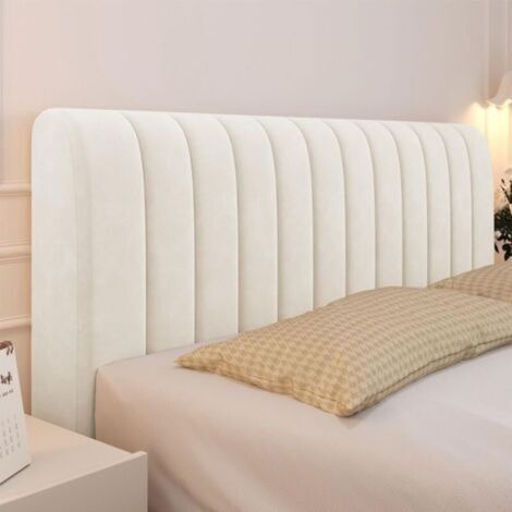 Dehnbarer Kopfteilbezug – Farbschutz für Einzel-, Doppel- und Kingsize-Betten (160 cm, Beige) (1/5)