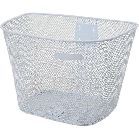 Panier de vélo à vis, robuste et multifonctionnel, en métal, grande capacité, accessoires pour vélos d'étudiants, blanc, taille S. (1/5)