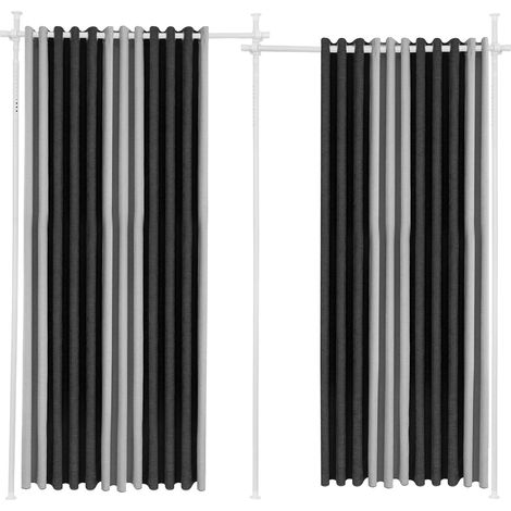 YISSALE -Outillage -Support pour séparateur de pièce, barre de rideau, réglable en flexion, barre de rideau pour séparateur de pièce sans perceillage, sans rideaux. (1/5)