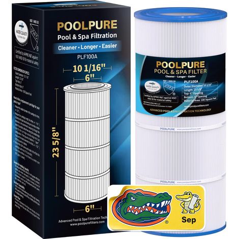 Filtre de piscine PLF100A remplace CC100, CCRP100, PAP100, PAP100-4, C-9410, R173215, FC-0686, 59054200, 160316, 160354, Predator 100, 10 m², L x diamètre extérieur : 60 x 26 cm (1/5)