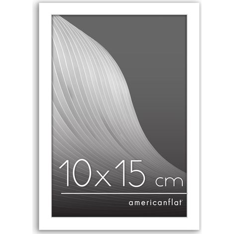 Cadre Photo 10x15 cm Blanc - Cadre 10x15 cm avec Bordure Fine, Vitre Antichoc, Chevalet et Matériel de Suspension Intégré pour Mur et Surface Plane (1/5)