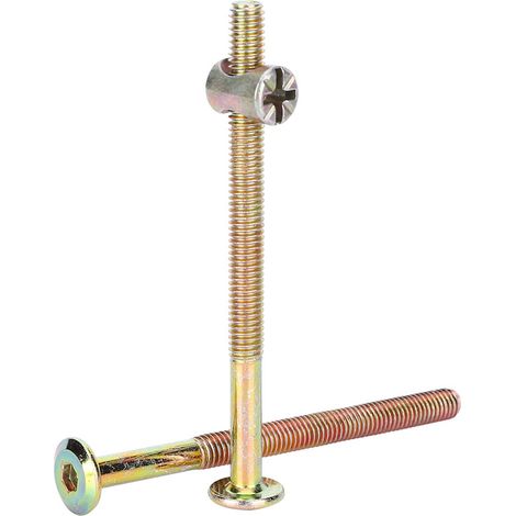 Vis à tête hexagonale à embout bouton pour meubles avec écrous (90mm) (1/5)