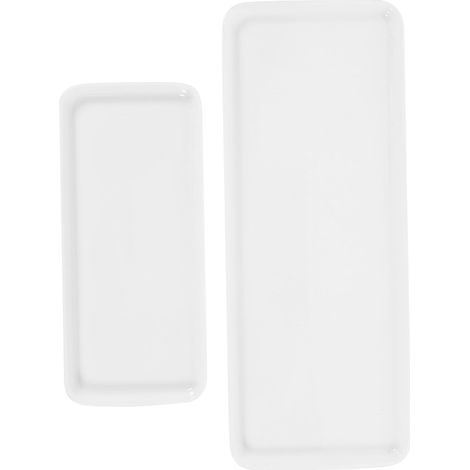Plateaux en Céramique Blanche Product Accessories Lot de 2 Rangement Stable et Facile à Nettoyer pour Salle de Bain pour Lavabo et Plan de Toilette'-'- (1/5)