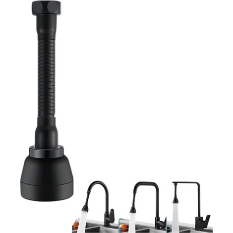 Rallonge de robinet, 3 modes pivotant à 360°, douchette pour évier de cuisine, corps en laiton (noir) (1/5)