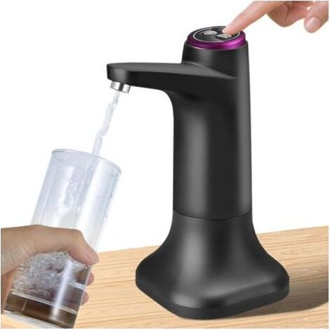 VURAHOME - Elektrischer Wasserspender mit Doppelfunktion, Standfuß, automatische Trinkwasserflaschenpumpe mit universellem USB-Anschluss für Camping, Büro und Zuhause (Schwarz) (1/5)