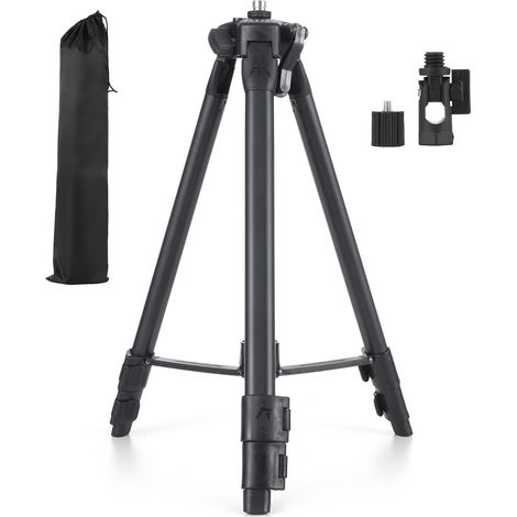 Trépied de 1,2 mètre, barre d'extension réglable à 3 hauteurs, adapté au niveau laser d'interface 5/8 pouces-livré avec adaptateur 5/8 à 1/4 (1/5)