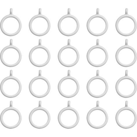 FENOPLASTICA20 Anneaux De Rideau Blancs En Plastique 25 Mm Pour Intérieur (1/4)