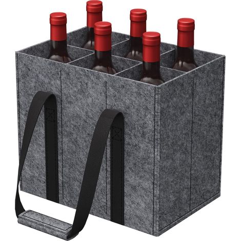 Bolsa de plumas con asa resistente y duradera con capacidad para seis botellas de 1,5 litros dimensiones: 30 x 20 x 26 cm. (1/4)