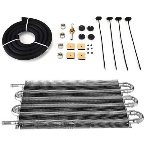 RHG Refroidisseur D'huile de Direction Assistée, Kit de Refroidisseur D'huile de Transmission à Distance de Voiture 6 Rangées Convertisseur de Radiateur Manuel Automatique (1/5)