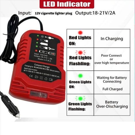 2X Chargeur de Voiture pour Remplacement de Chargeur de Batterie 18 V, Mini Chargeur Portable, Prise Allume-Cigare (1/5)