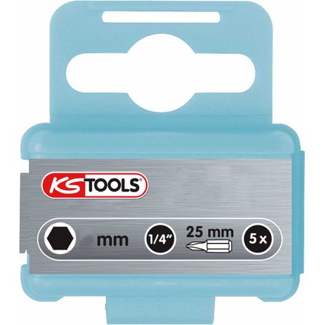 KS Tools 1/4" EDELSTAHL Bit Innensechskant, 25mm, 6mm, 5er Pack 5 Stk (1/4)