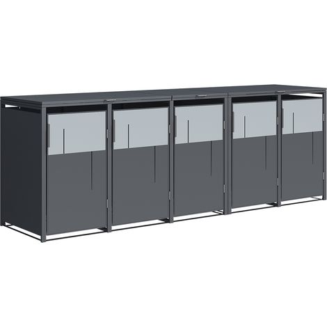 Westmann Mülltonnenbox "Tonus 5" für 5 x 240L, antrazit/holz Mix, 5er Box (1/5)